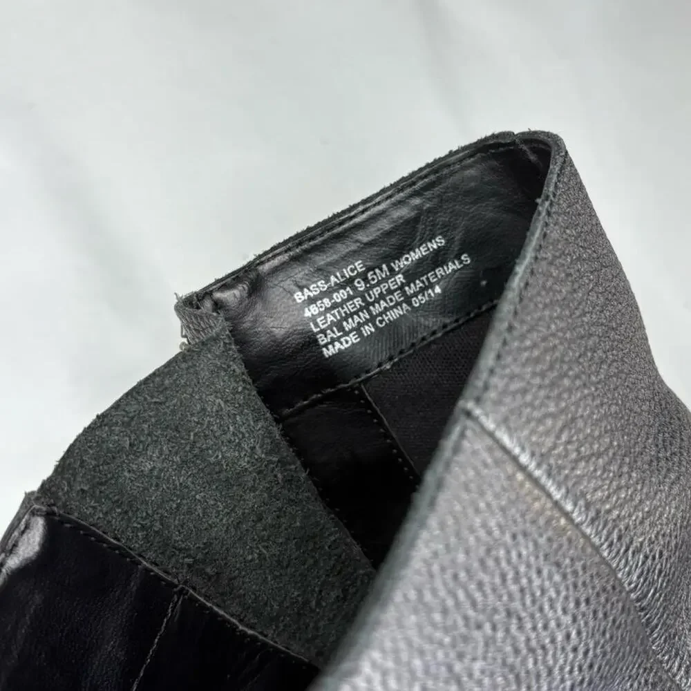 Leather Black Booties Silver Hardware sz 9.5